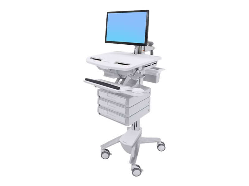 Ergotron Cart with LCD Arm, 3 Drawers - Wagen - offene Architektur - für LCD-Display / PC-Ausrüstung - Kunststoff, Aluminium, verzinker Stahl - Bildschirmgröße: bis zu 61 cm (bis zu 24 Zoll)