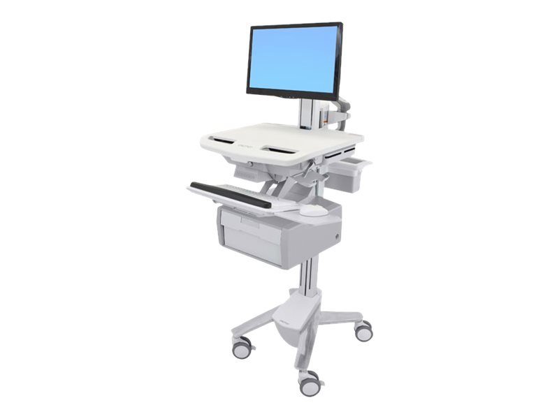 Ergotron Wagen - offene Architektur - für LCD-Display / PC-Ausrüstung - verriegelbar - medizinisch - Aluminium, verzinker Stahl, hochwertiger Kunststoff - Bildschirmgröße: bis zu 61 cm (bis zu 24 Zoll)