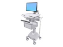 Ergotron Cart with LCD Arm, LiFe Powered, 2 Tall Drawers - Wagen - offene Architektur - für LCD-Display / PC-Ausrüstung - verriegelbar - Aluminium, verzinker Stahl, hochwertiger Kunststoff - Bildschirmgröße: bis zu 61 cm (bis zu 24 Zoll)