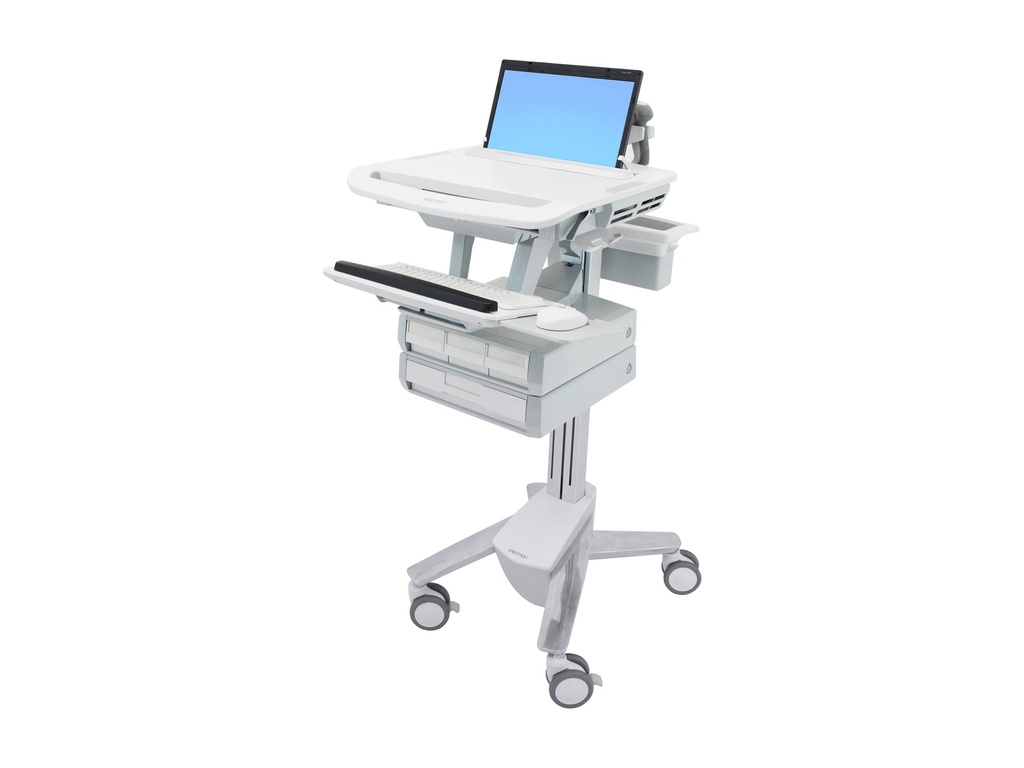 [SV43-1140-0] Ergotron Wagen - offene Architektur - für Notebook / PC-Ausrüstung - medizinisch - Kunststoff, Aluminium, verzinker Stahl - Grau, weiß, Polished Aluminum - Bildschirmgröße: bis zu 43,9 cm (17,3" Breitbild)