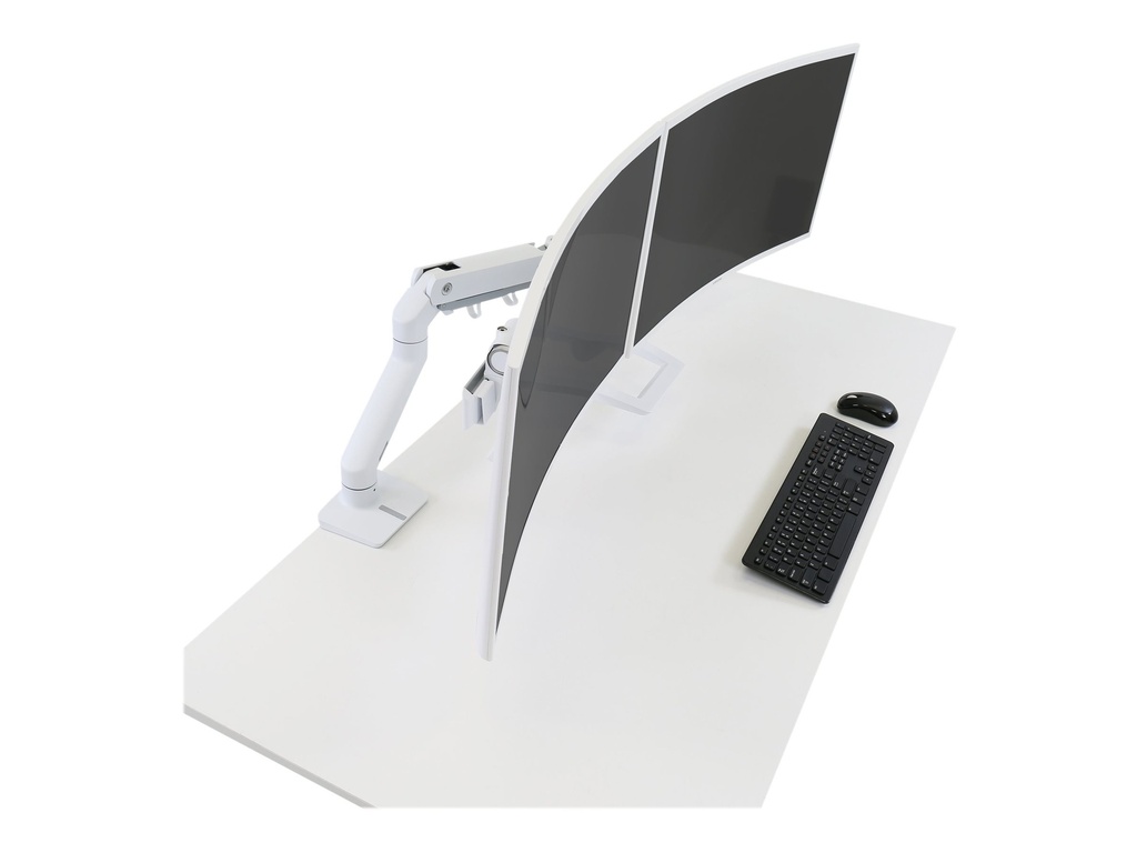 Ergotron HX - Befestigungskit (Griff, Gelenkarm, Spannbefestigung für Tisch, Tischplattenbohrung, 2 Drehgelenke, Scharnierbogen, Verlängerung) - Konstante Krafttechnologie - für 2 LCD-Displays - weiß - Bildschirmgröße: bis zu 81,3 cm (bis zu 32 Zoll)