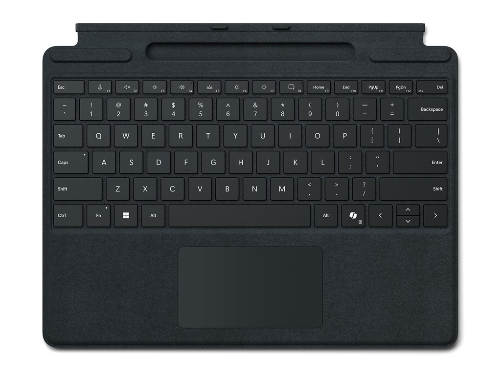 Microsoft Surface Pro Keyboard - Tastatur - mit Trackpad, Beschleunigungsmesser, Surface Slim Pen 2 Ablage- und Ladeschale - QWERTY - Spanisch - Schwarz - für Microsoft Surface Pro 8, Pro 8 for Business, Pro 9, Pro 9 for Business, Pro 10 for Business, Pro (11th Edition)
