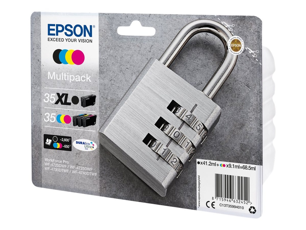 Epson 35XL Multipack - 4er-Pack - XL - Schwarz, Gelb, Cyan, Magenta