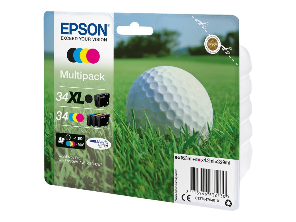Epson 34XL - 4er-Pack - XL - Schwarz, Gelb, Cyan, Magenta