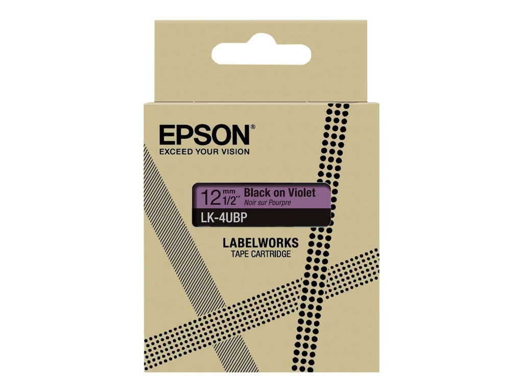 Epson LabelWorks LK-4UBP - Schwarz auf Violett - Rolle (1,2 cm x 8 m)