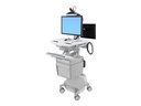 Ergotron Wagen (nur Laden) - offene Architektur - für LCD-Display / PC-Ausrüstung - verriegelbar - medizinisch - Kunststoff, Aluminium, verzinker Stahl - Grau, weiß, Polished Aluminum - Bildschirmgröße: bis zu 61 cm (bis zu 24 Zoll)