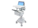Ergotron Laptop Cart, SLA Powered, 2 Drawers - Wagen - offene Architektur - für Notebook / PC-Ausrüstung - verriegelbar - medizinisch - Aluminium, verzinker Stahl, hochwertiger Kunststoff - Bildschirmgröße: bis zu 43,9 cm (bis zu 17,3")