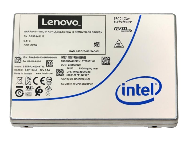 Lenovo Intel P5620 - SSD - Mixed Use - verschlüsselt - 12.8 TB - Hot-Swap - 2.5" (6.4 cm)