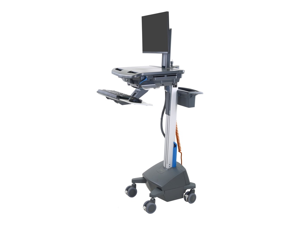 Ergotron Wagen - offene Architektur - für LCD-Display / PC-Ausrüstung - mit LCD-Drehpunkt, LiFe-gespeist, EU - verriegelbar - medizinisch - hochwertiger Kunststoff, Aluminium, verzinker Stahl - Dunkelgrau - Bildschirmgröße: bis zu 61 cm (bis zu 24 Zoll)