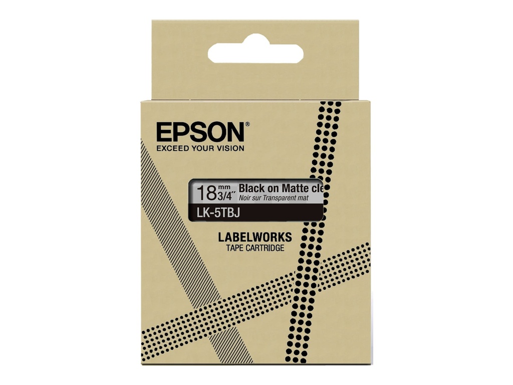 Epson LabelWorks LK-5TBJ - Schwarz auf mattem Klar - Rolle (1,8 cm x 8 m)