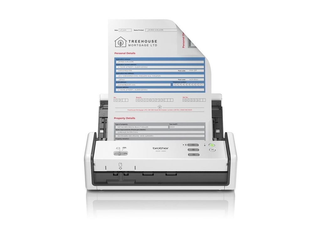 Brother ADS-1300 - Dokumentenscanner - Dual CIS - Duplex - A4 - 600 dpi x 600 dpi - bis zu 30 Seiten/Min. (einfarbig)