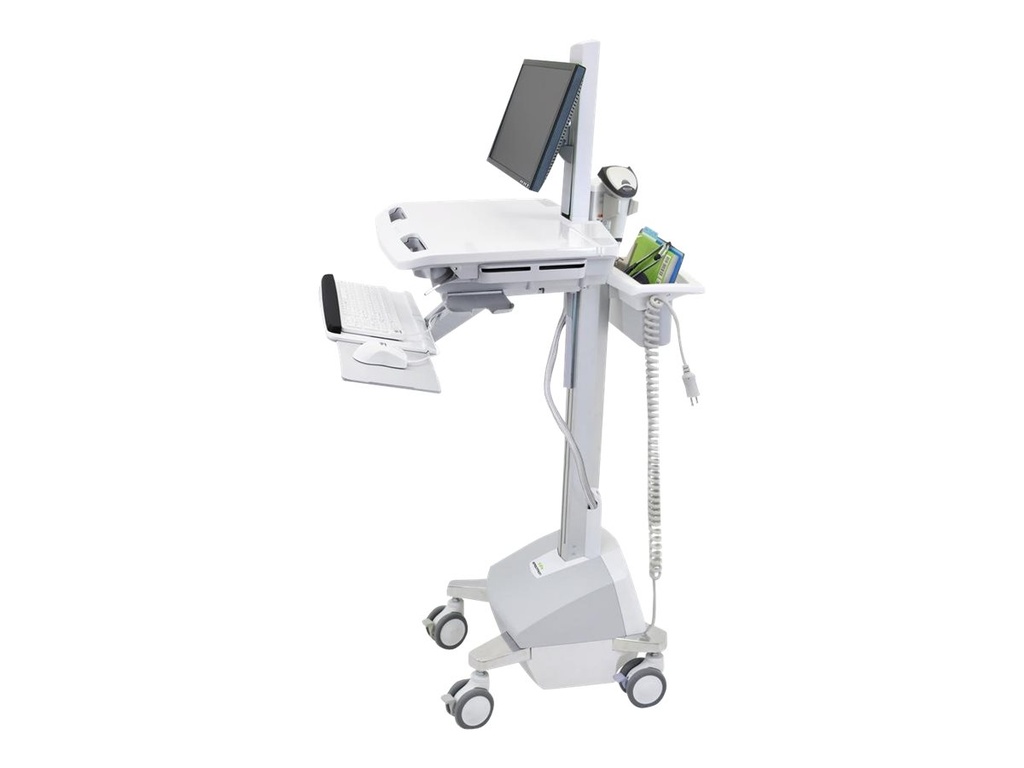 Ergotron Wagen - für LCD-Display / PC-Ausrüstung - LiFe batteriebetrieben, EU - medizinisch - Kunststoff, Aluminium, verzinker Stahl - Grau, weiß, Polished Aluminum - Bildschirmgröße: bis zu 55,9 cm (bis zu 22 Zoll)