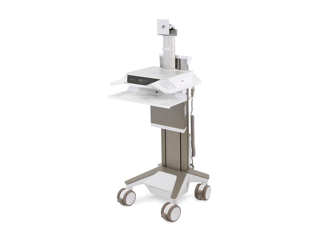 Ergotron CareFit Pro - Wagen - Electric Lift - für LCD-Display / PC-Ausrüstung - mit LiFe Batterie betrieben, CHE - medizinisch - weiß, Warm Gray - Bildschirmgröße: bis zu 68,6 cm (bis zu 27 Zoll)