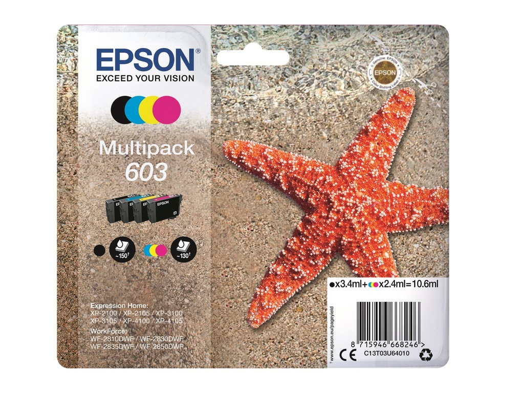 Epson 603 Multipack - 4er-Pack - Schwarz, Gelb, Cyan, Magenta