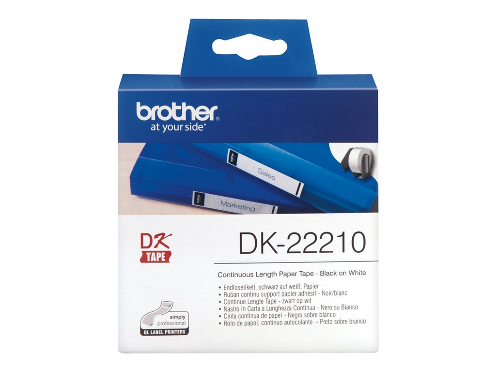 Brother DK-22210 - Schwarz auf Weiß - Rolle (2,9 cm x 30,5 m)