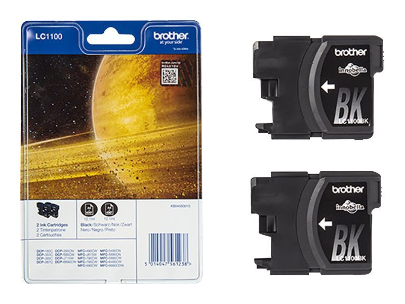 Brother LC-1100BK Black Ink Cartridge 2 stuks Tinte auf Pigmentbasis e... - Original - Tintenpatrone