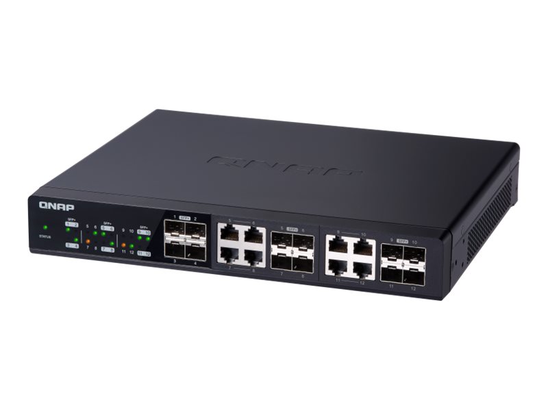 QNAP QSW-1208-8C - Switch - unmanaged - 4 x 10 Gigabit SFP+ + 8 x C 10 G-Bit SFP+