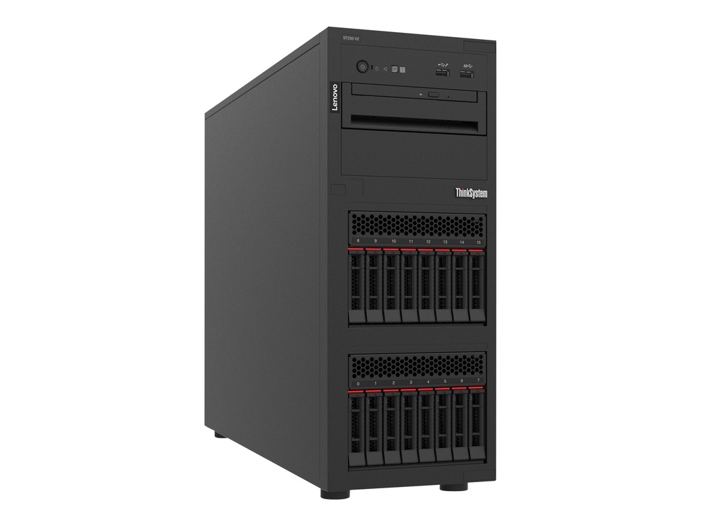 Lenovo ThinkSystem ST250 V2 7D8F - Server - Tower - 4U - 1-Weg - 1 x Xeon E-2388G / 3.2 GHz - RAM 32 GB - Hot-Swap 6.4 cm (2.5")