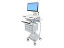 Ergotron Wagen - offene Architektur - für LCD-Display / PC-Ausrüstung - medizinisch - Kunststoff, Aluminium, verzinker Stahl - Grau, weiß, Polished Aluminum - Bildschirmgröße: bis zu 61 cm (bis zu 24 Zoll)