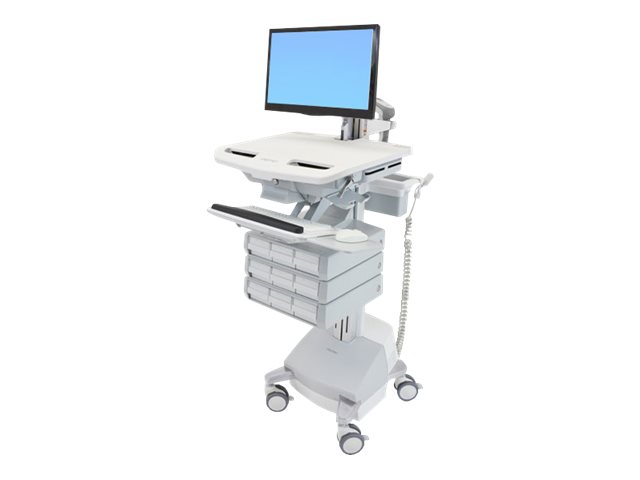 Ergotron Wagen - offene Architektur - für LCD-Display / PC-Ausrüstung - medizinisch - Aluminium, verzinker Stahl, hochwertiger Kunststoff - Grau, weiß, Polished Aluminum - Bildschirmgröße: bis zu 61 cm (bis zu 24 Zoll)
