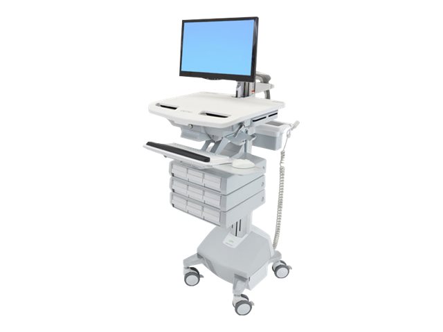Ergotron Wagen - offene Architektur - für LCD-Display / PC-Ausrüstung - medizinisch - Aluminium, verzinker Stahl, hochwertiger Kunststoff - Grau, weiß, Polished Aluminum - Bildschirmgröße: bis zu 61 cm (bis zu 24 Zoll)