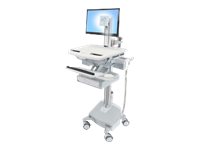 Ergotron Wagen - für LCD-Display / PC-Ausrüstung - medizinisch - Aluminium, verzinker Stahl, hochwertiger Kunststoff - Grau, weiß, Polished Aluminum - Bildschirmgröße: bis zu 55,9 cm (bis zu 22 Zoll)