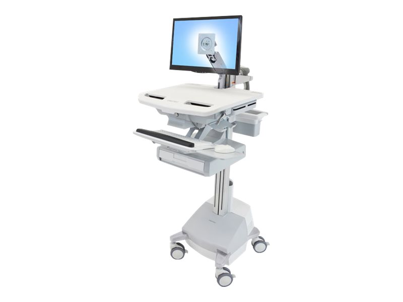 Ergotron Wagen - offene Architektur - für LCD-Display / PC-Ausrüstung - verriegelbar - medizinisch - Aluminium, verzinker Stahl, hochwertiger Kunststoff - Bildschirmgröße: bis zu 61 cm (bis zu 24 Zoll)