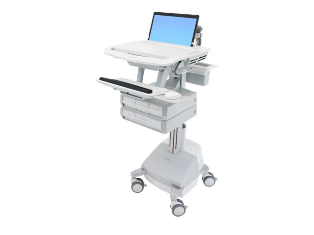 Ergotron Wagen - offene Architektur - für Notebook/Tastatur/Maus - medizinisch - Aluminium, verzinker Stahl, hochwertiger Kunststoff - Grau, weiß, Polished Aluminum - Bildschirmgröße: bis zu 43,9 cm (17,3" Breitbild)