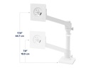Ergotron NX - Befestigungskit (Arm-Einheit, Befestigungsmaterialien, Basis, Stange, Pivot) - für Monitor - weiß - Bildschirmgröße: bis zu 86,4 cm (bis zu 34 Zoll)
