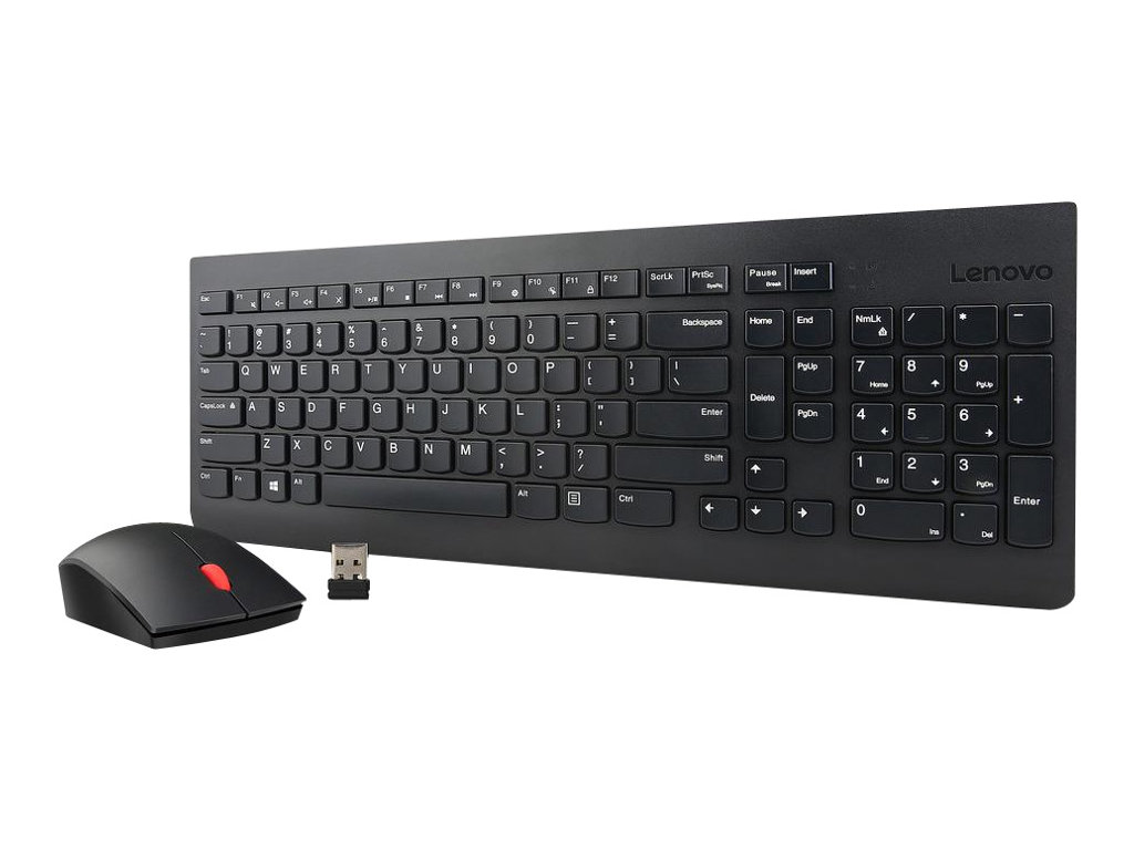 Lenovo Essential Wireless Combo - Tastatur-und-Maus-Set - kabellos - 2.4 GHz - Belgien Englisch - für S510; ThinkCentre M700; M71X; M810; M910; ThinkPad L470; T470; X1 Carbon (5th Gen)