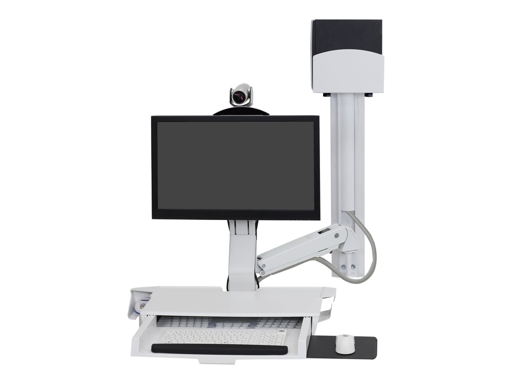 Ergotron Befestigungskit (CPU-Halter, Tastatur-Tablett, Monitorhalterung) - für LCD-Display / PC-Ausrüstung - kleiner CPU-Halter - Aluminium, hochwertiger Kunststoff - weiß - Bildschirmgröße: bis zu 61 cm (bis zu 24 Zoll)