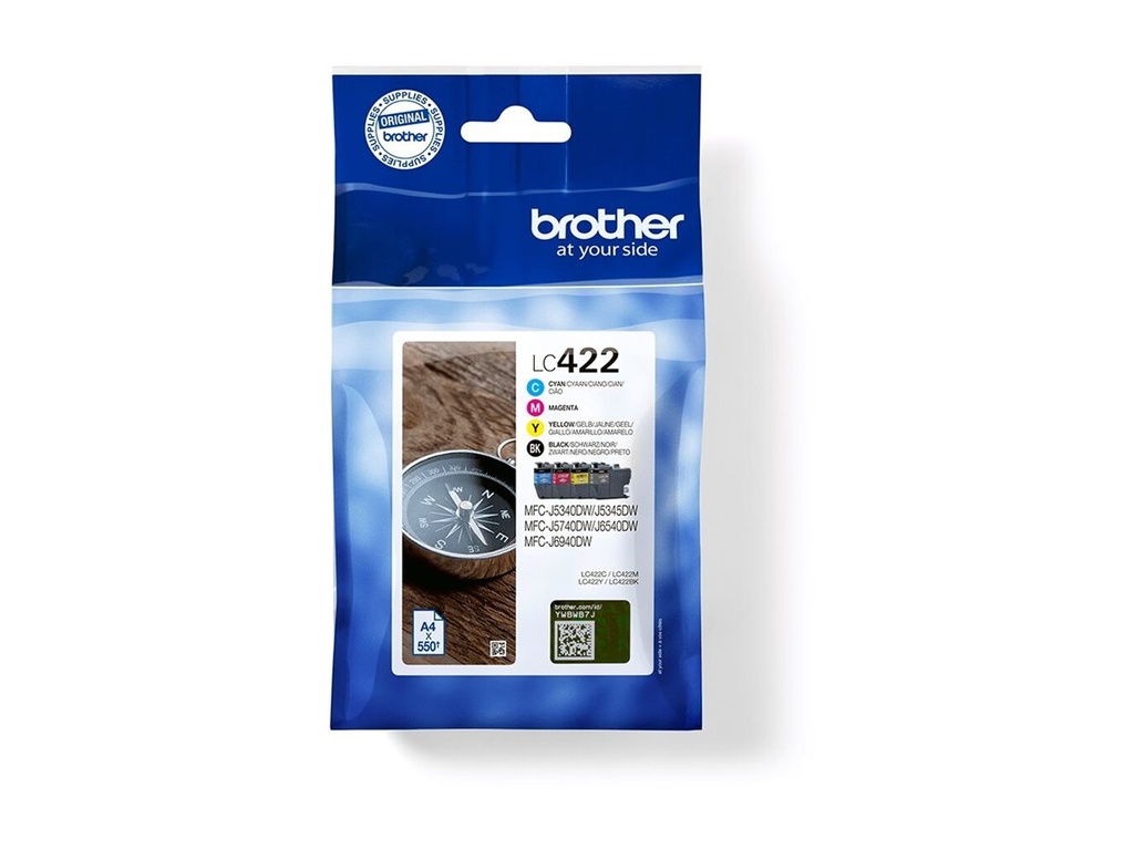 Brother LC422 Value Pack - 4er-Pack - Schwarz, Cyan, Magenta, Gelb