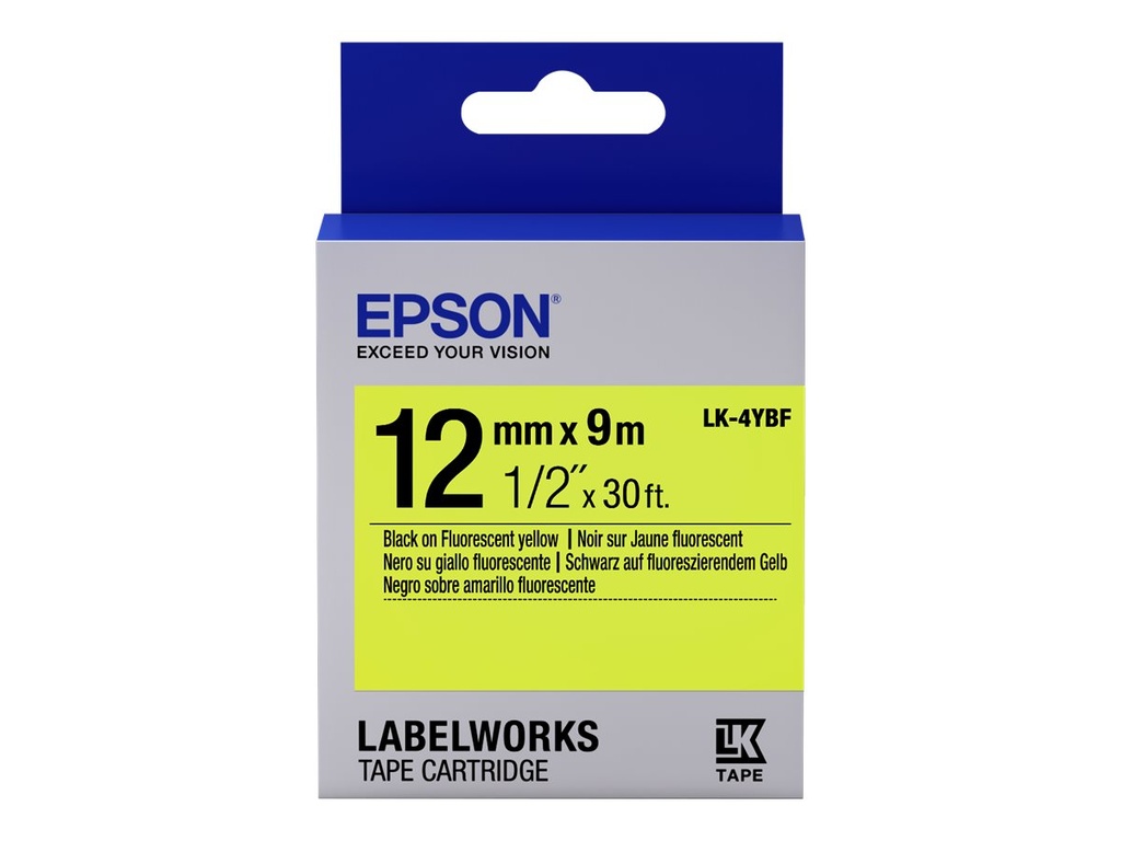 Epson LabelWorks LK-4YBF - Schwarz auf Gelb - Rolle (1,2 cm x 2,9 m)