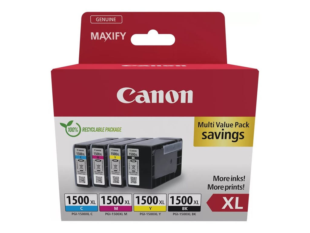 Canon PGI-1500 XL bk/c/m/y Multipack - Original - Tintenpatrone