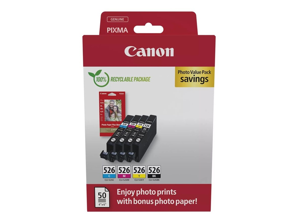 Canon CLI-526 C/M/Y/BK Photo Value Pack - 4er-Pack