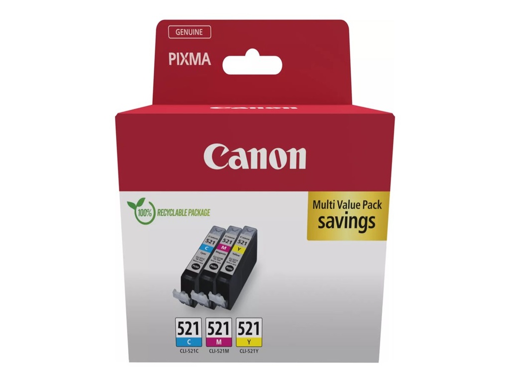 Canon CLI-521 C/M/Y Multi pack - 3er-Pack - 9