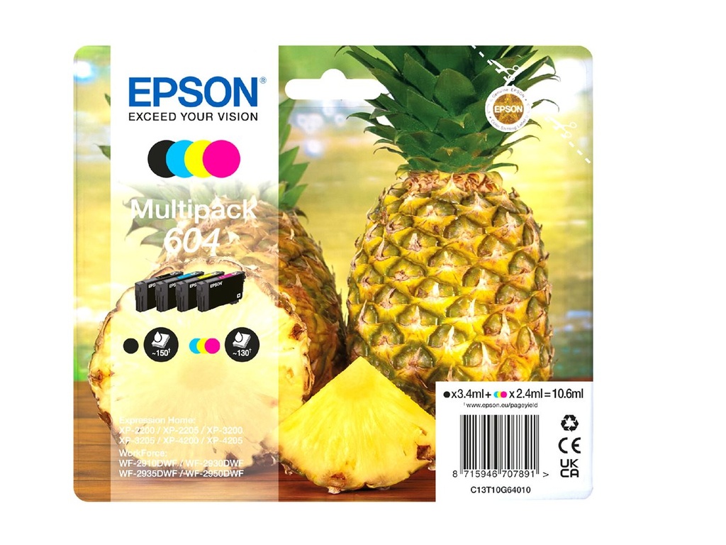 Epson 604 Multipack - 4er-Pack - Schwarz, Gelb, Cyan, Magenta