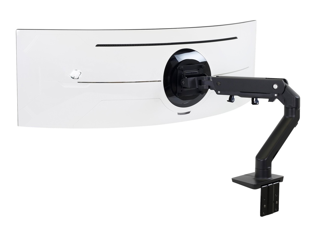 Ergotron HX - Befestigungskit (Gelenkarm, Spannbefestigung für Tisch, Tischplattenbohrung, Befestigungsteile, Verlängerungsteil, stabiles Drehgelenk) - Konstante Krafttechnologie - für LCD-Display / Curved LCD-Display - mattschwarz - Bildschirmgröße: up to 124 cm (up to 49")