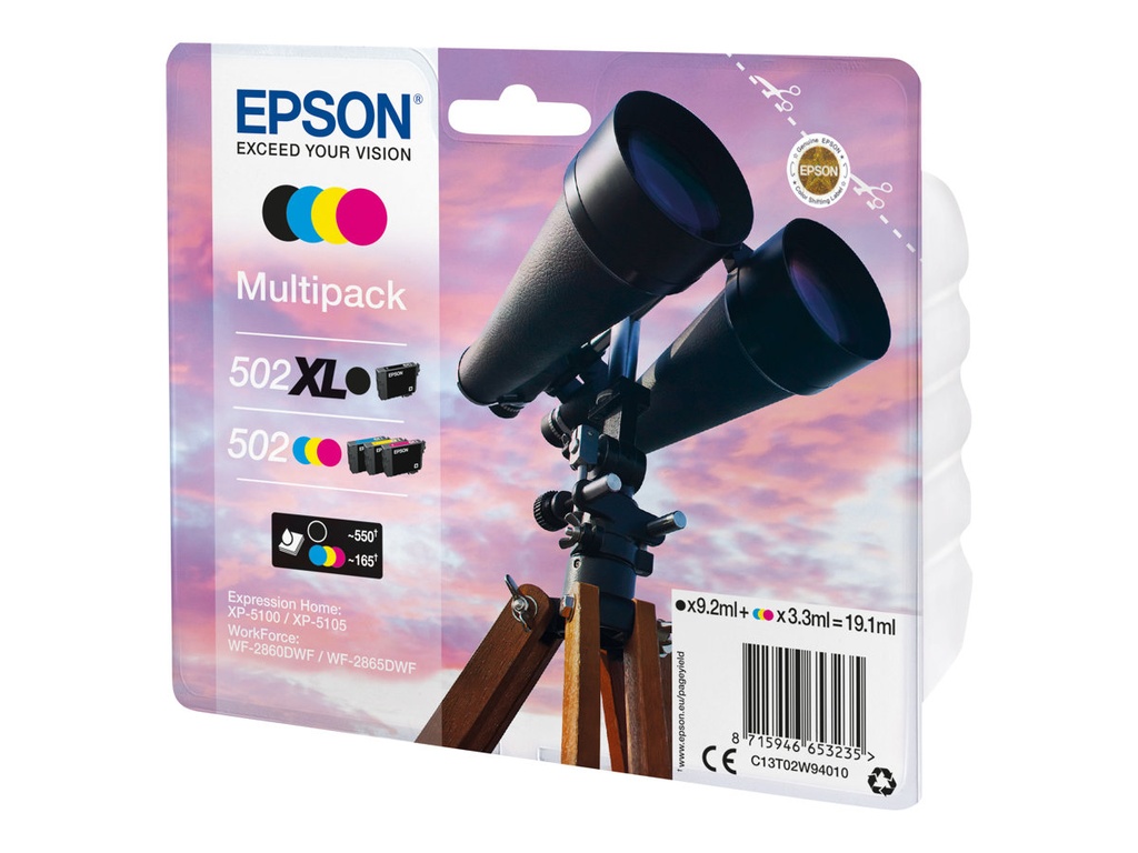 Epson 502XL Multipack - 4er-Pack - 19.1 ml - mit hoher Kapazität