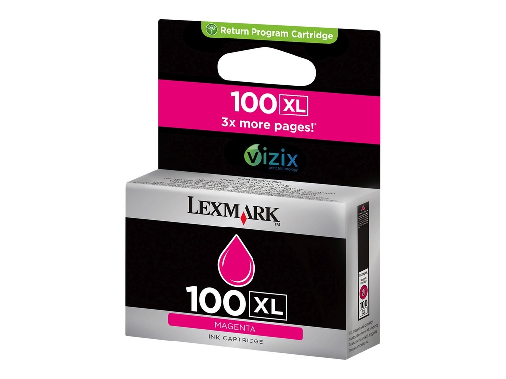 Lexmark PRO 205/705/805/905 S305/405/505/605 Tinte magenta CA. 600 S. 100XL - Refill - Original