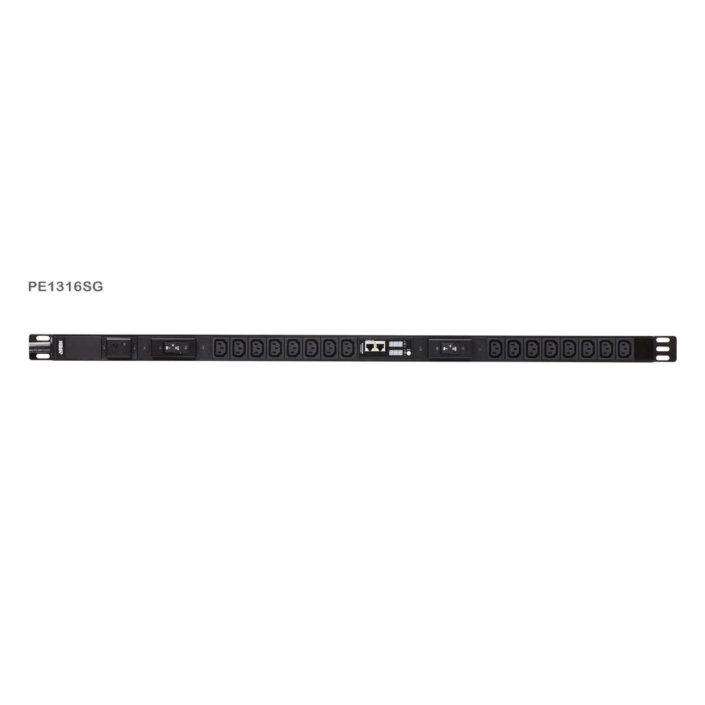 ATEN Basis-PDU mit Messfunktion 0U PDU mit Überspannungsschutz - Standard - Messgerät - 0U - Schwarz - LCD - 16 AC-Ausgänge - C13-Koppler