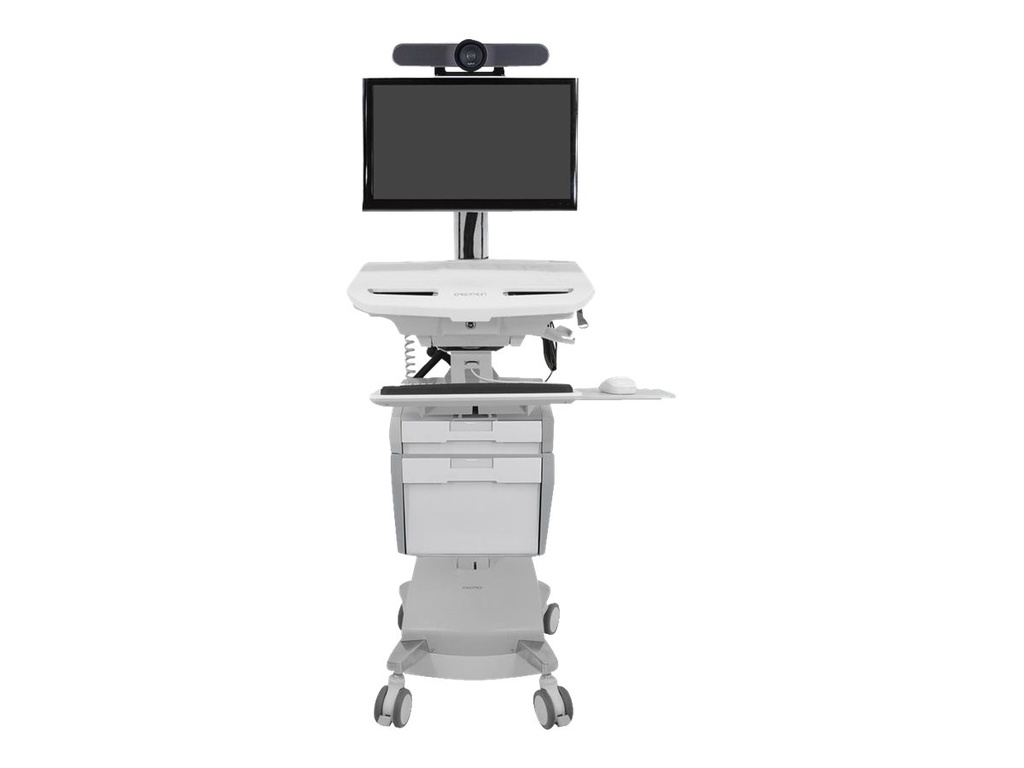 Ergotron Wagen (nur Laden) - offene Architektur - für LCD-Display / PC-Ausrüstung - medizinisch - Kunststoff, Aluminium, verzinker Stahl - Grau, weiß, Polished Aluminum - Bildschirmgröße: bis zu 61 cm (bis zu 24 Zoll)