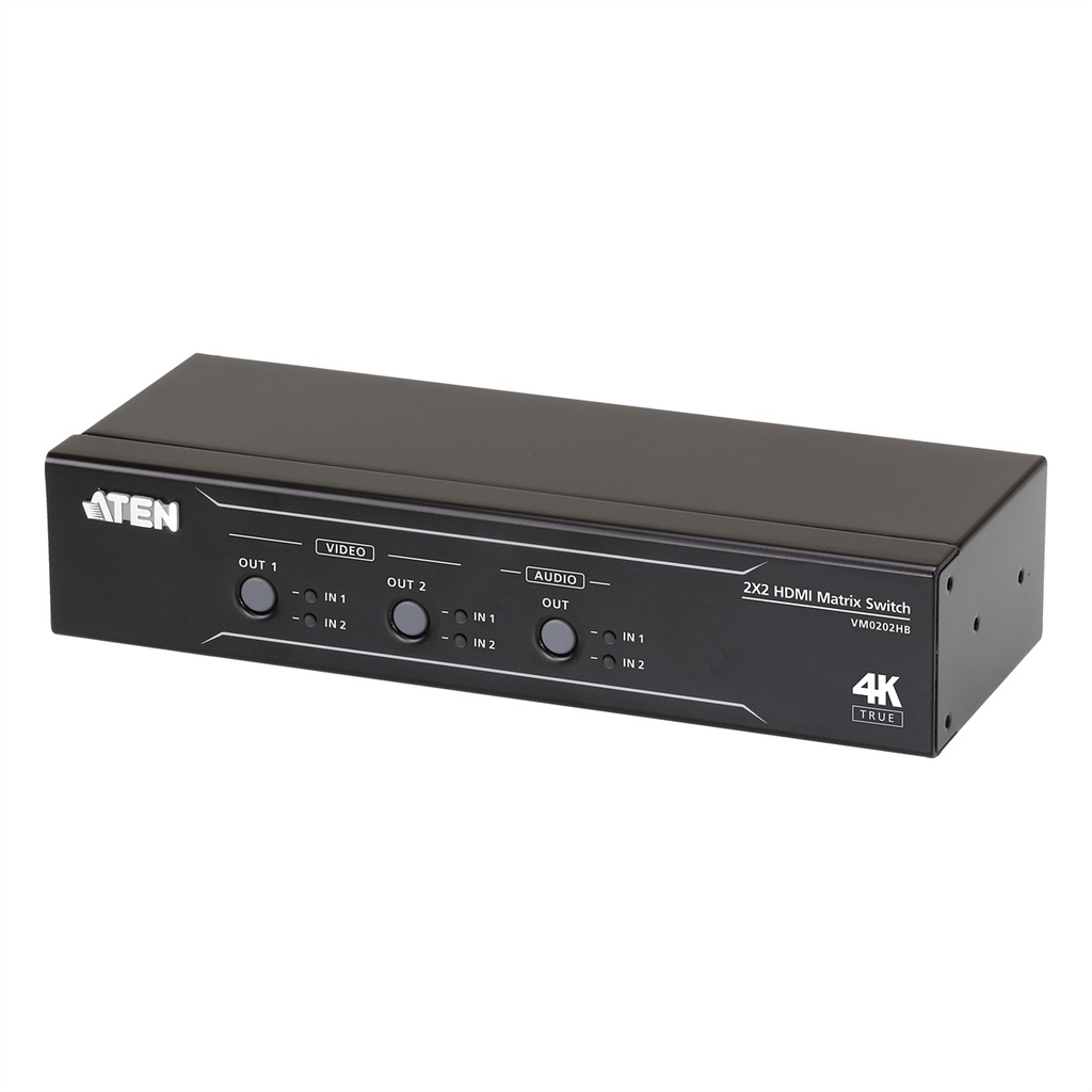 ATEN VM0202HB 2 x 2 True 4K HDMI Audio/Video Matrix Switch - KVM-Umschalter - 4-Port