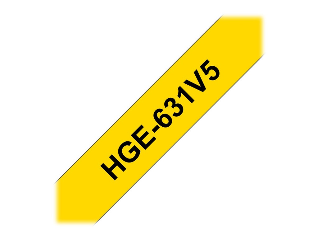 Brother HGE-631V5 - Schwarz auf Gelb - Rolle (1,2 cm x 8 m)