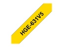 Brother HGE-631V5 - Schwarz auf Gelb - Rolle (1,2 cm x 8 m)