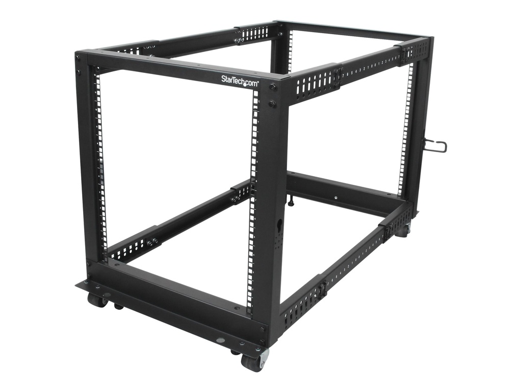 StarTech.com 12HE 4 Pfosten Open Frame Server Rack tiefenverstellbar mit Rollen / Nivellierfüße und Kabelverwaltung - Dell PowerEdge HP ProLiant ThinkServer (4POSTRACK12U)