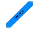 Brother TC591 - 9 mm x Schwarz auf Blau - laminiertes Band