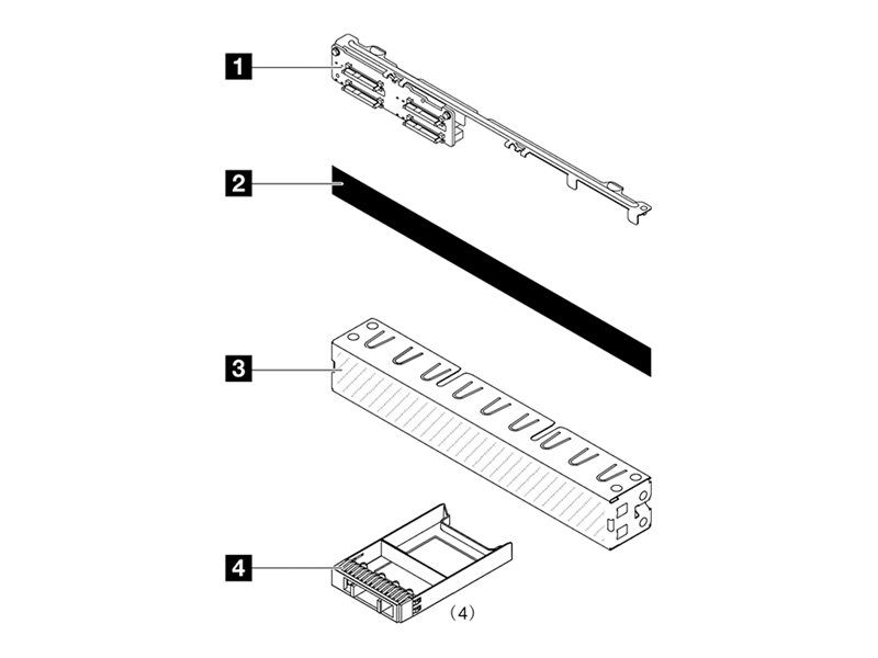 Lenovo Server 4 x 2.5" NVMe Backplane-Kit