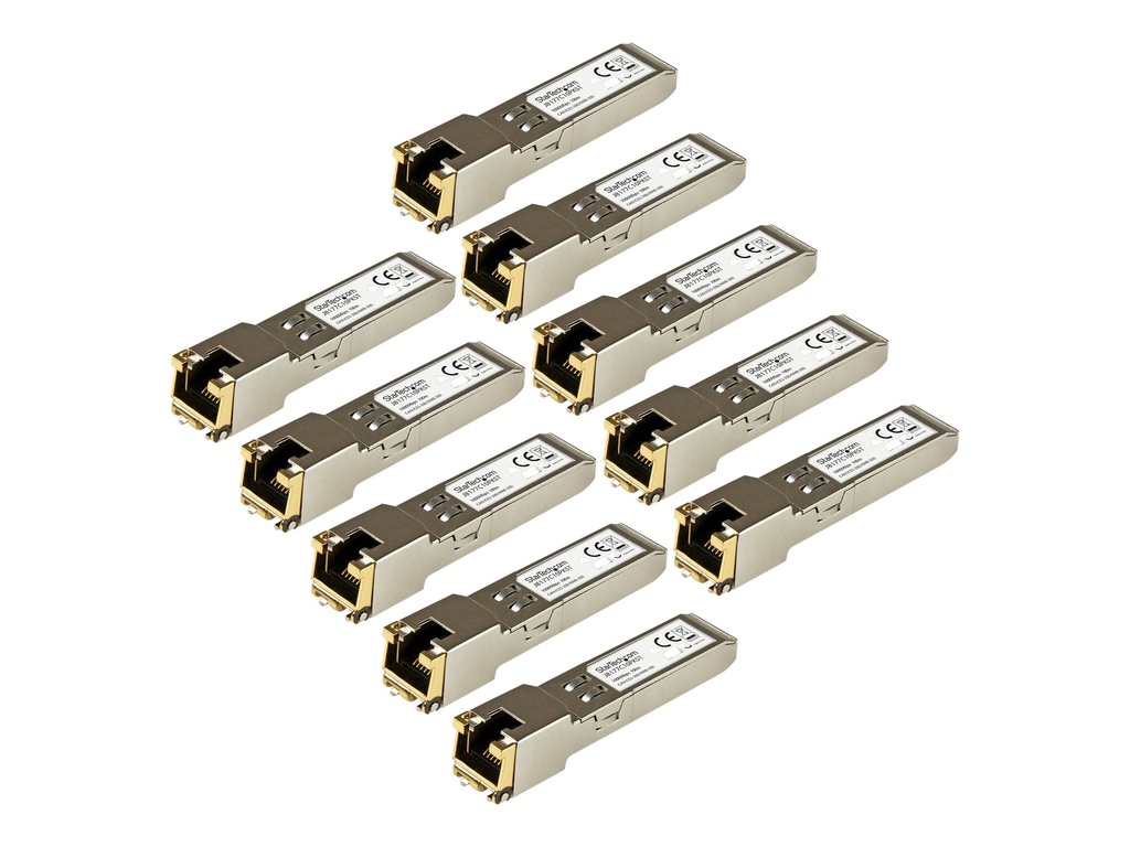 StarTech.com Startech Gigabit RJ45 Kupfer SFP Transceiver Modul - HP J8177C kompatibel 1000Base-T - Mini GBIC - 10er pack - SFP (Mini-GBIC)-
