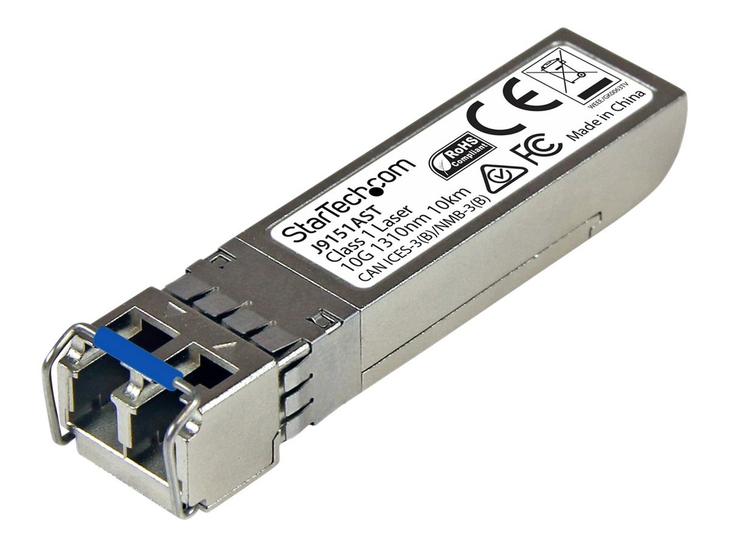 StarTech.com Startech 10 Gigabit LWL SFP+ Transceiver Modul - HP J9151A kompatibel - SM LC mit DDM - 10km - 10GBase-LR - SFP+-Transceiver-Modul (gleichwertig mit: HP J9151A)